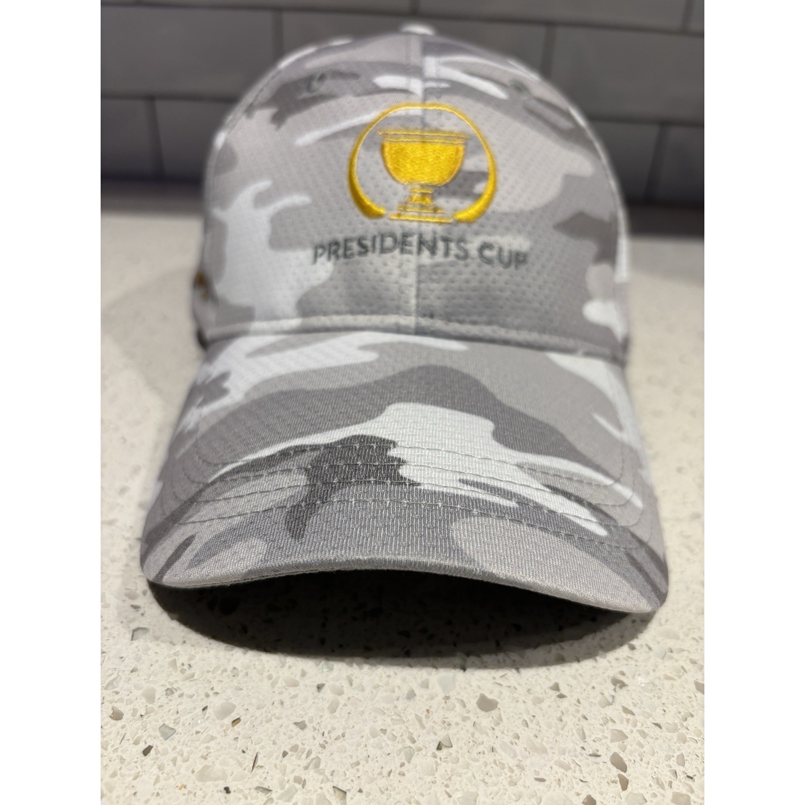 Presidents Cup Baseball Golf Hat Grey Camo Multicolor Adjustable Embroidered